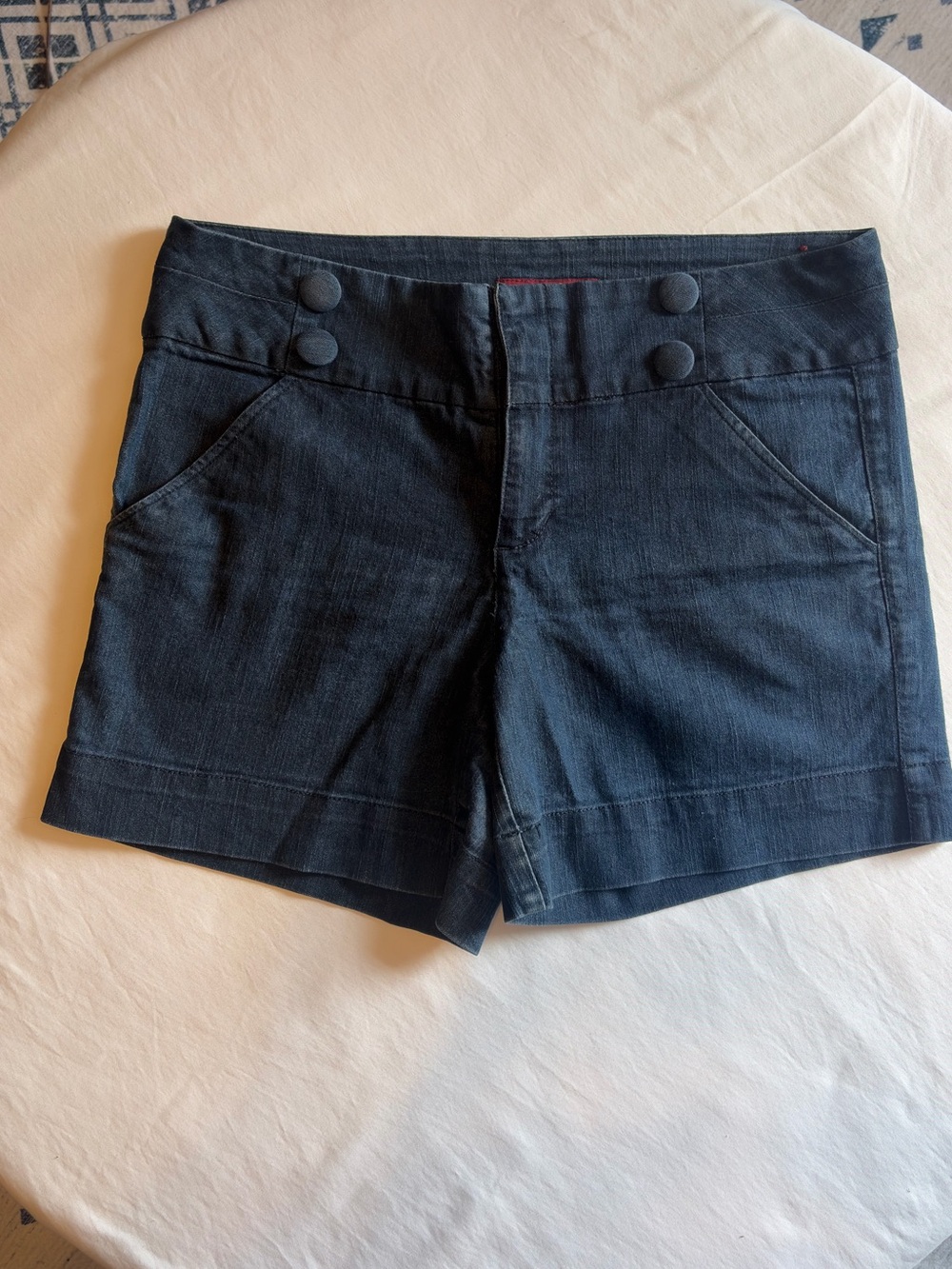 Coldwater Creek Navy Double-Button Denim Shorts